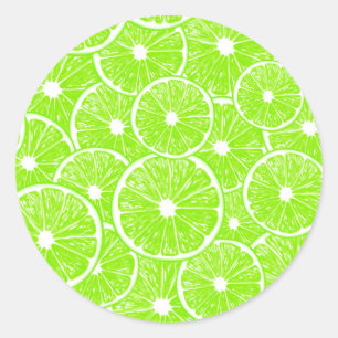 Sticker Rond Motif de tranches de chaux