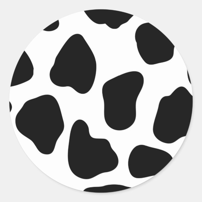 Sticker Rond Motif de vache (Devant)