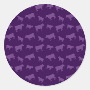 Sticker Rond Motif de vache violette