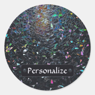 Sticker Rond Motif de verre teinté abstrait iridescent personna