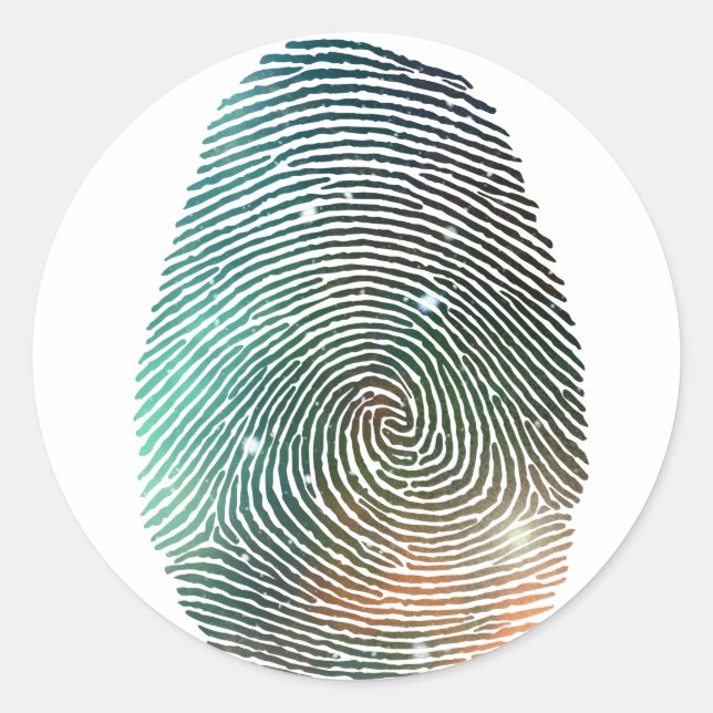 Sticker Rond Motif d'empreintes digitales Galaxy (Devant)