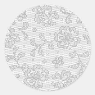 Sticker Rond Motif dentelle, fleur vintage 1