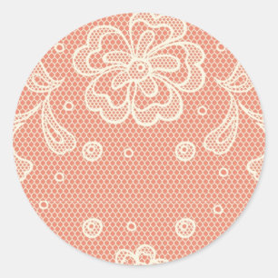 Sticker Rond Motif dentelle, fleur vintage 4