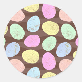 Sticker Rond Motif des oeufs de Pâques de bonbons