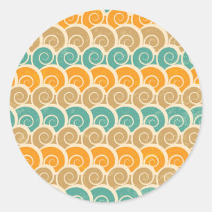 Sticker Rond Motif des ondulations d'aquarelle