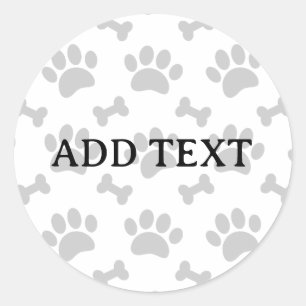 Sticker Rond Motif Des Pâtes Et Des Os Gris