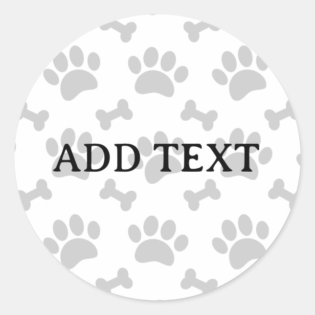 Sticker Rond Motif Des Pâtes Et Des Os Gris (Devant)