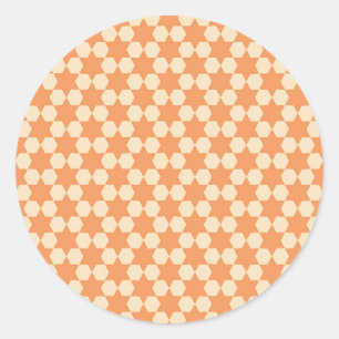 Sticker Rond Motif d'étoiles d'or/orange