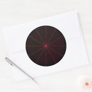 Sticker Rond Motif d'Halloween en rouge noir