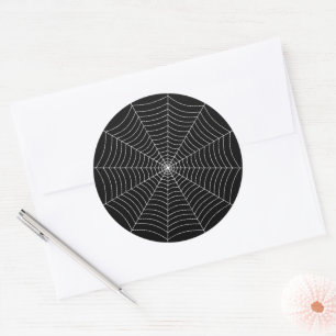 Sticker Rond Motif d'Halloween noir et blanc