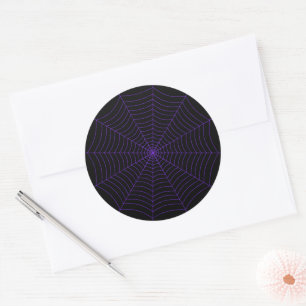 Sticker Rond Motif d'Halloween violet noir