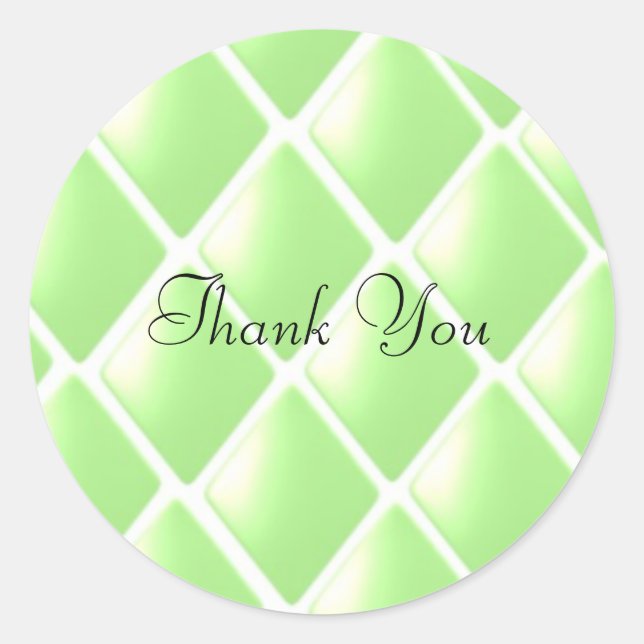 Sticker Rond Motif Diamant Vert Quilé (Devant)