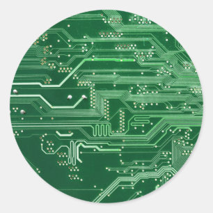 Sticker Rond motif d'ordinateur de carte à circuit électronique