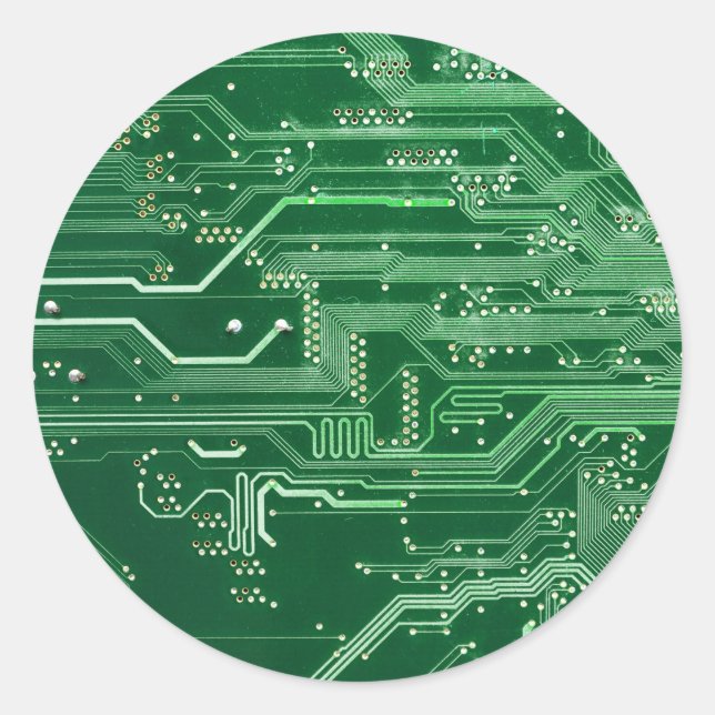 Sticker Rond motif d'ordinateur de carte à circuit électronique (Devant)