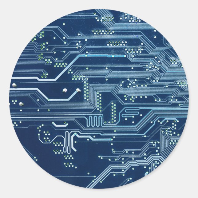 Sticker Rond motif d'ordinateur de carte de circuits électroniq (Devant)