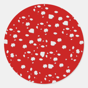 Sticker Rond motif dot avec champignon de tabouret rouge