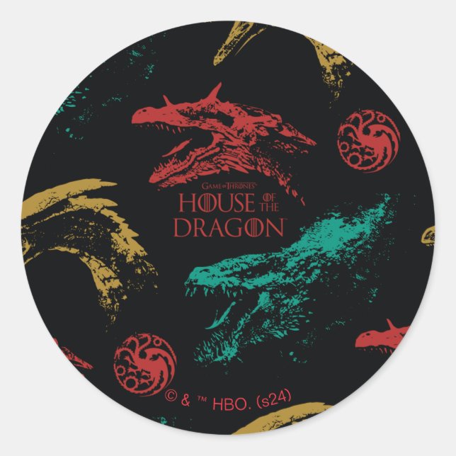Sticker Rond Motif en chef Dragon (Devant)