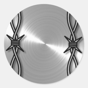 Sticker Rond Motif en fil barbelé