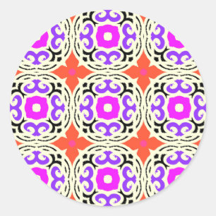 Sticker Rond Motif ethnique avec motifs marocains