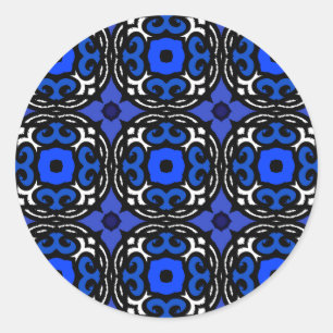 Sticker Rond Motif ethnique avec motifs turcs