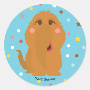 Sticker Rond Motif étoiles et points bleus de Snuffleupagus