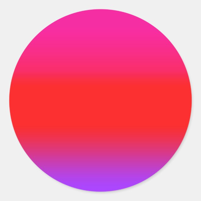 Sticker Rond Motif Festif Magenta Red Purple Ombre Gradient (Devant)