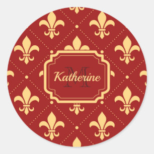 Sticker Rond Motif Fleur-de-lis