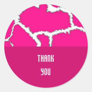 Sticker Rond Motif fourrure de girafe rose