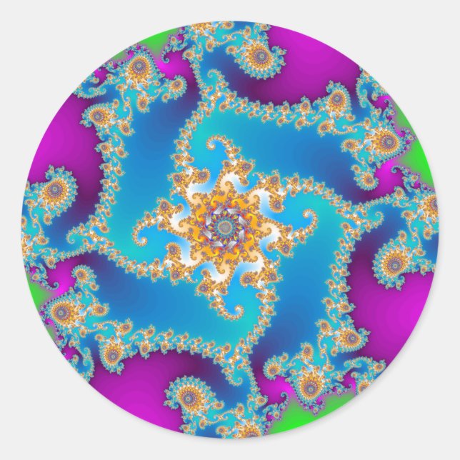 Sticker Rond Motif fractal complexe : (Devant)