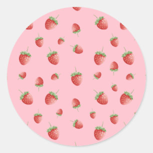 Sticker Rond Motif fraise