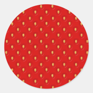 Sticker Rond Motif fraise