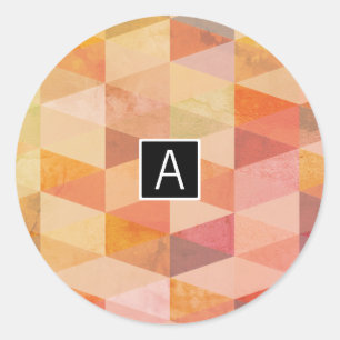 Sticker Rond Motif géométrique Triangle souple Monogramme