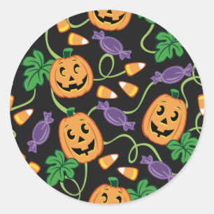 Sticker Rond Motif HALLOWEEN