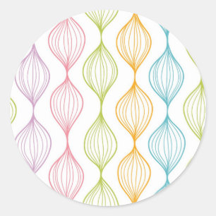 Sticker Rond Motif horizontal coloré d'ogee