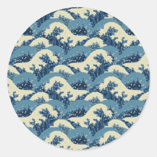 Sticker Rond Motif japonais