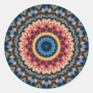 Sticker Rond Motif kaléïdoscopique de tuile de mosaïque mode