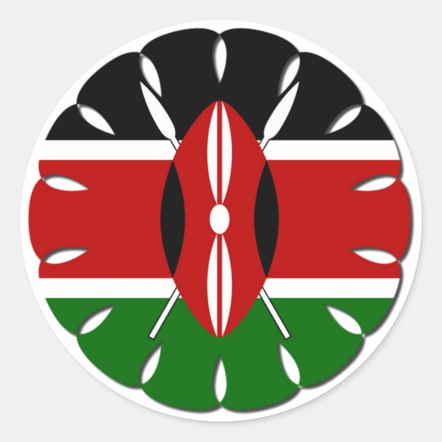 Sticker Rond Motif kenyan rond : un symbole national (Devant)