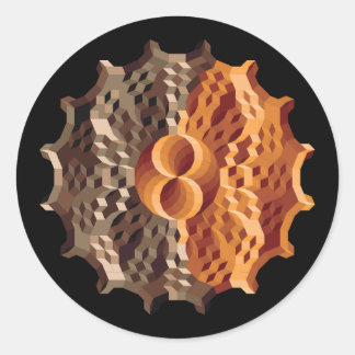 Sticker Rond Motif Lune & Soleil