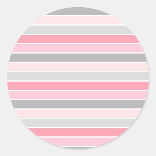 Sticker Rond Motif moderne et élégant en bande rose (Devant)