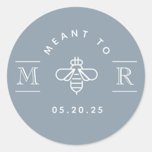 Sticker Rond Motif moderne pour Bee Honey Mariage Faveur Dusty 