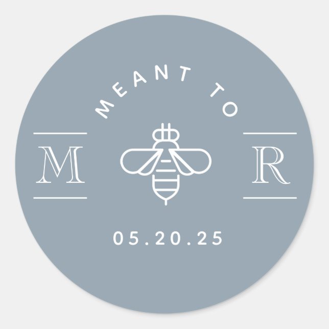 Sticker Rond Motif moderne pour Bee Honey Mariage Faveur Dusty  (Devant)