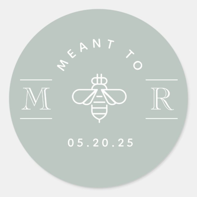 Sticker Rond Motif moderne pour être Miel Mariage Favoriser Sag (Devant)