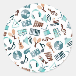 Sticker Rond Motif musical