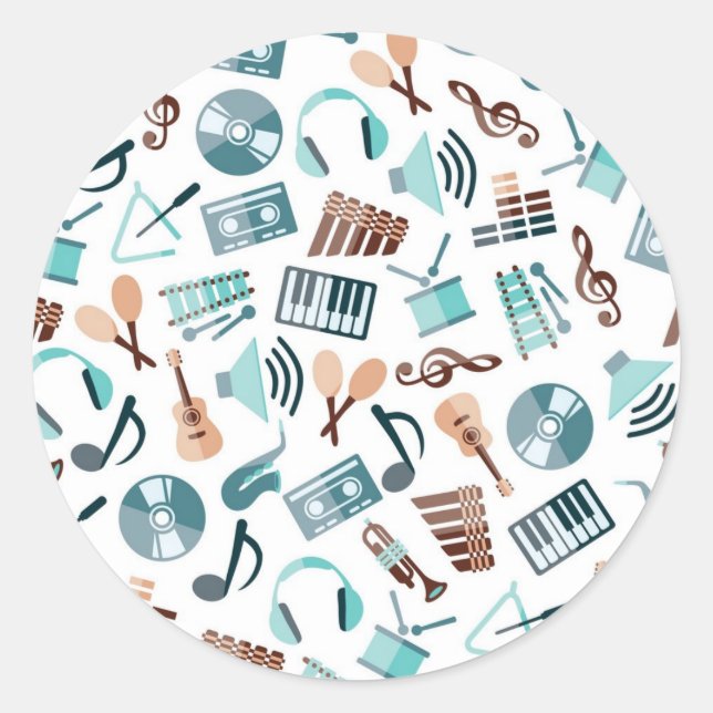 Sticker Rond Motif musical (Devant)