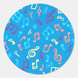 Sticker Rond Motif musical