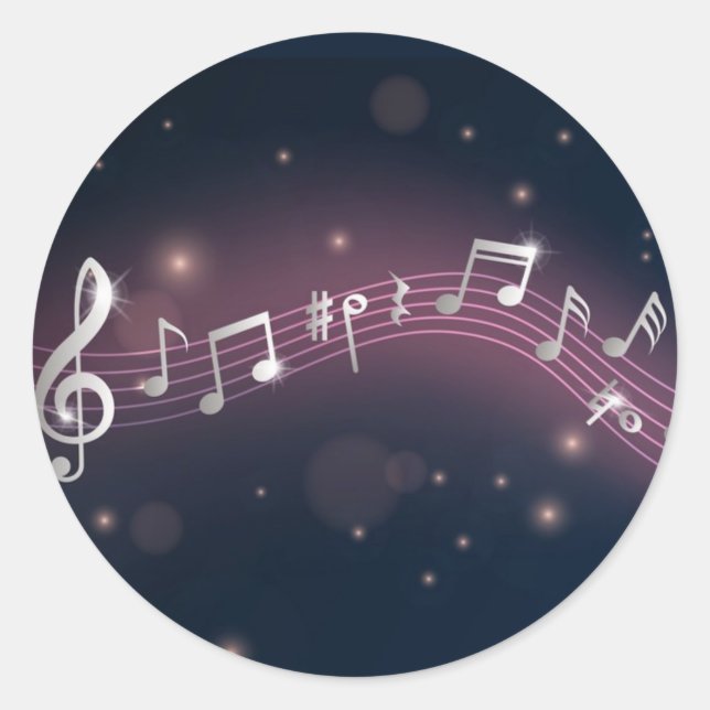 Sticker Rond Motif musical (Devant)