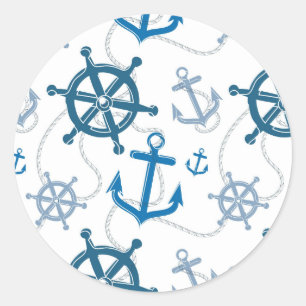 Sticker Rond Motif nautique