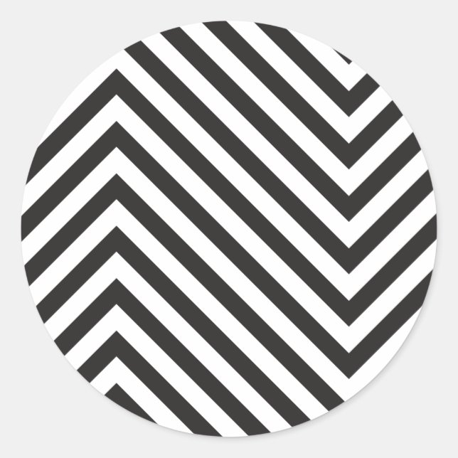 Sticker Rond Motif noir et blanc rétro (Devant)