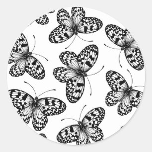 Sticker Rond Motif papillon en papier