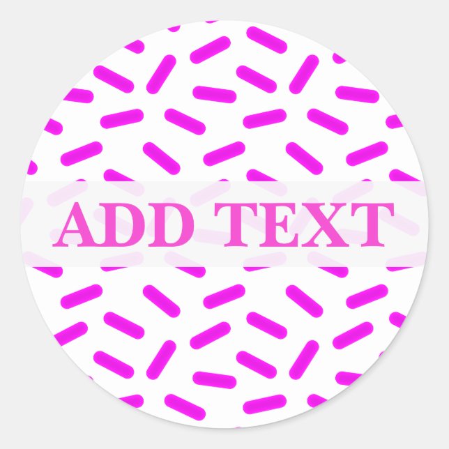 Sticker Rond Motif Pink Sprinkings Personnalisé (Devant)
